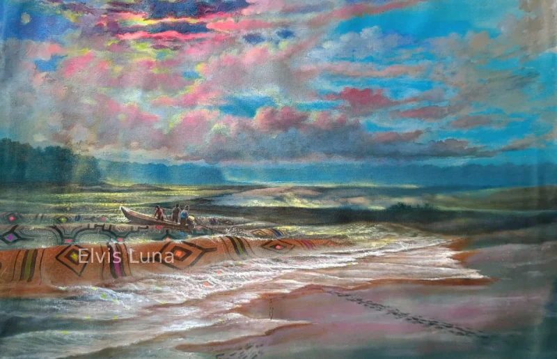 "Indean River I ( River of Shipibo Konibo fabric) 1990"